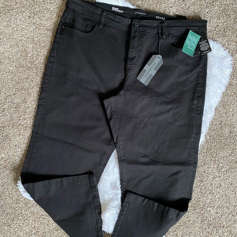 Stitch Fix Liverpool Black The Relaxed Straight Jeans NEW Size 42